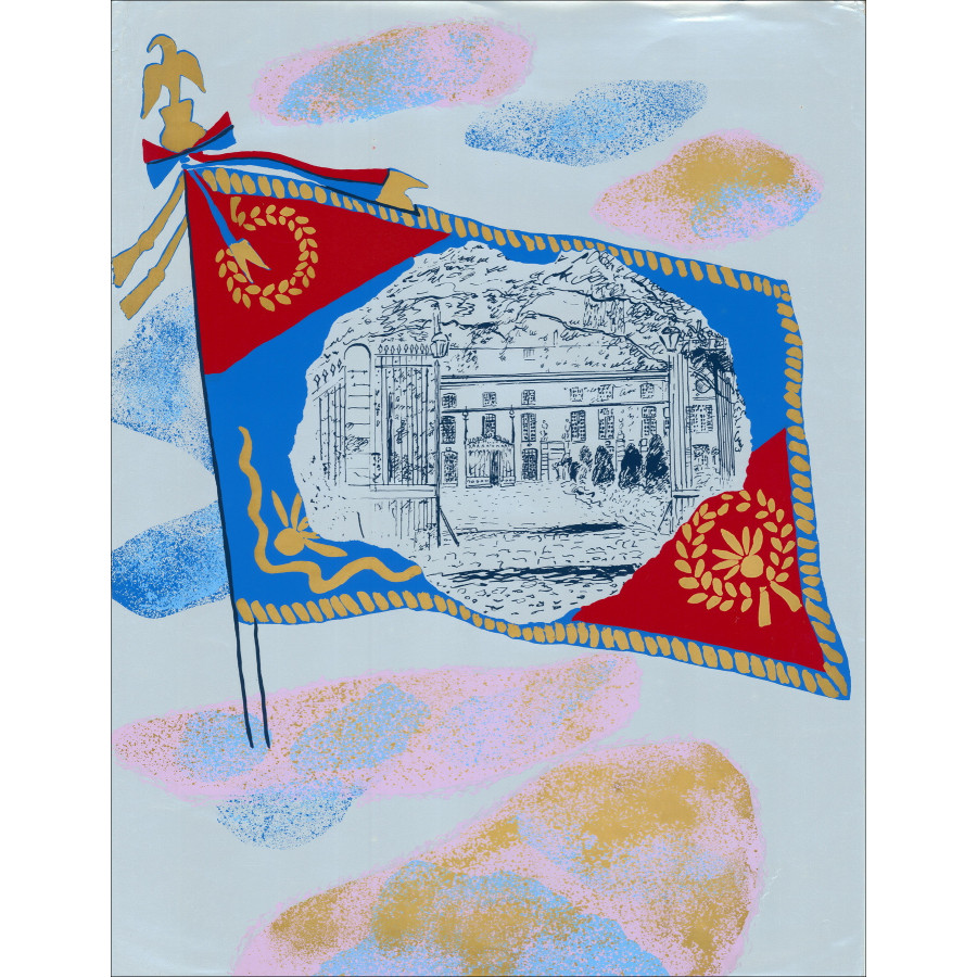 Claude Maréchal - Siebdruck auf silbernem Papier, 1982