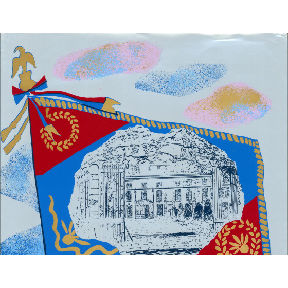 Claude Maréchal - Siebdruck auf silbernem Papier, 1982
