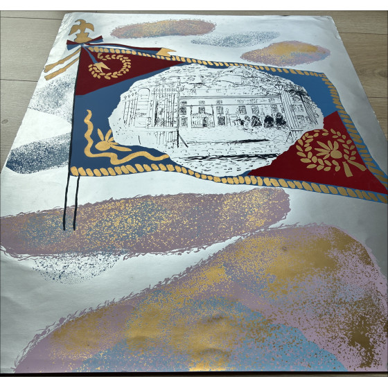 Claude Maréchal - Zeefdruk op zilverpapier, 1982