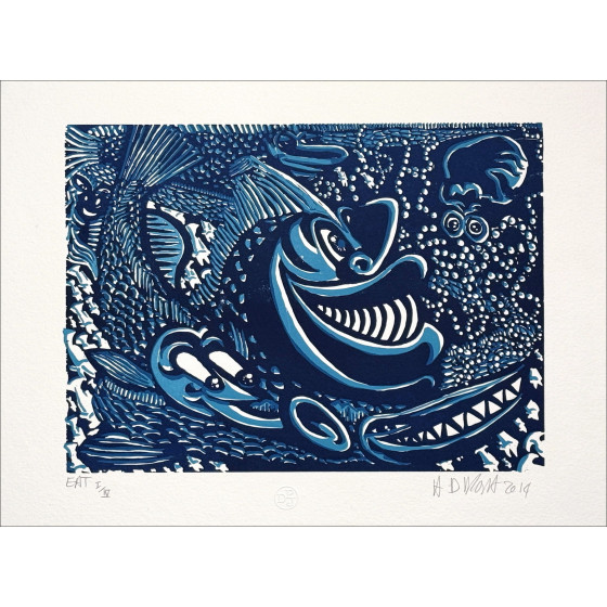 Hervé Di Rosa - Sete-vissen, Camaïeu 2014 - Gravure