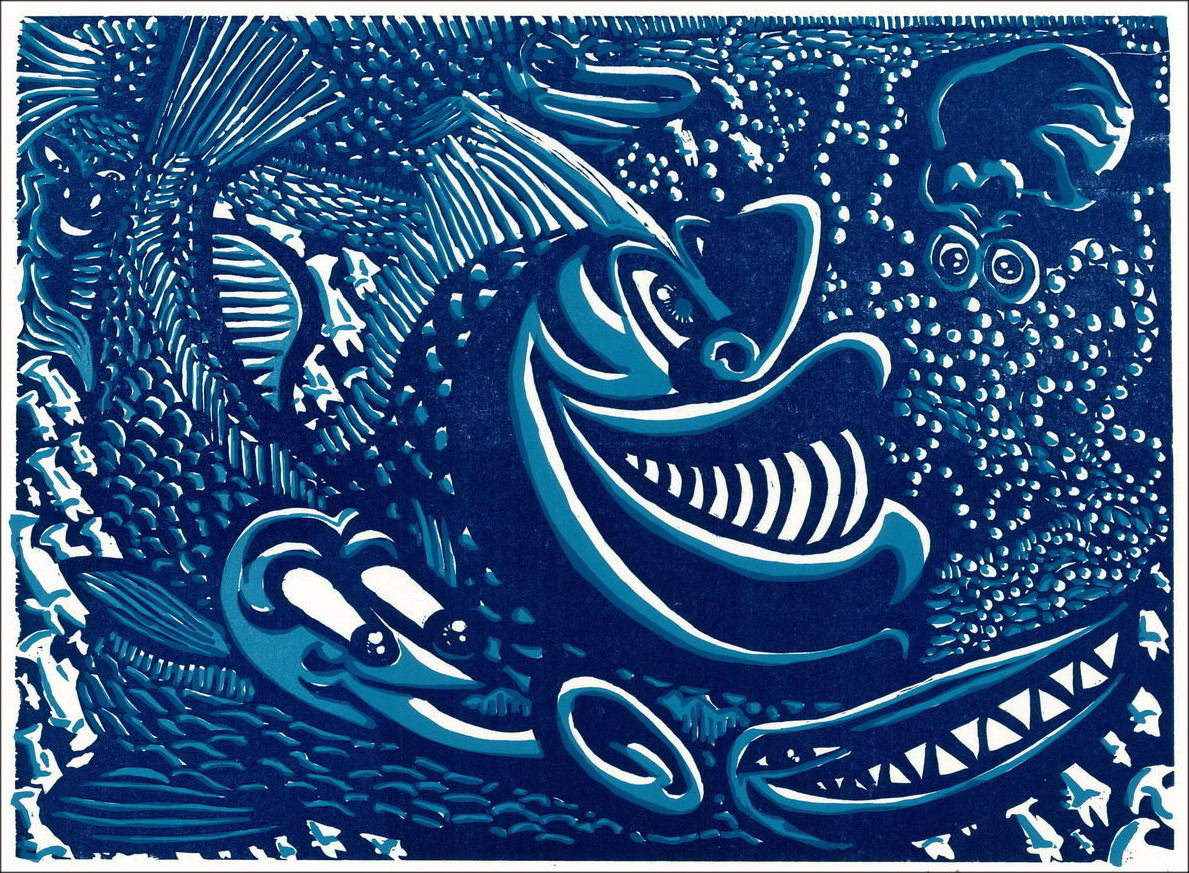 Hervé Di Rosa - Sétois Fish, Camaïeu 2014 - Engraving