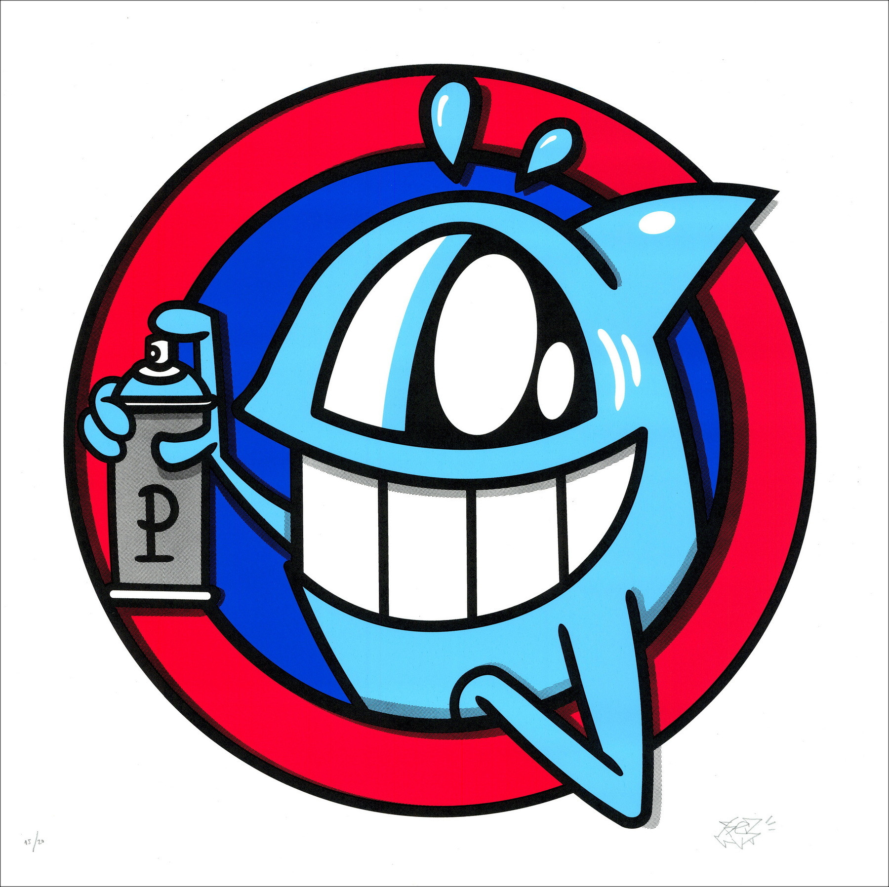 De Vis - Kleurenprint, zeefdruk ondertekend circa 2020