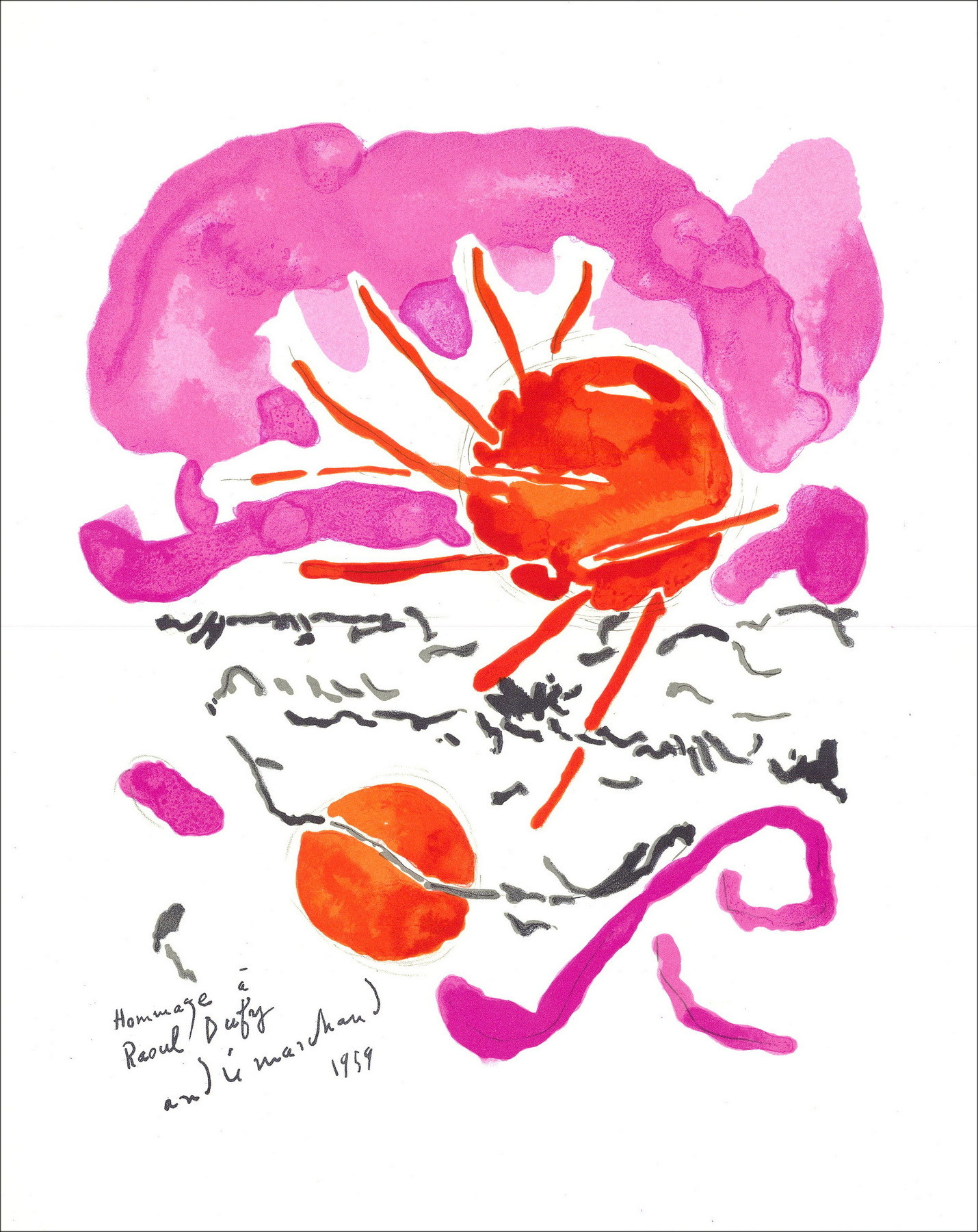 André Marchand - Hommage à Raoul Dufy, lithographie Mourlot