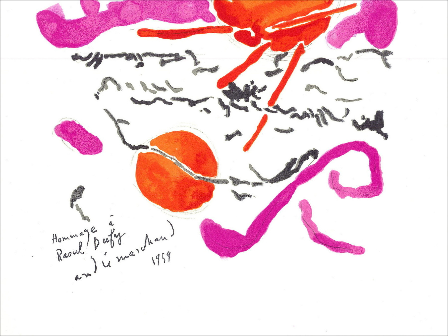 André Marchand - Tribute to Raoul Dufy, lithograph by Mourlot