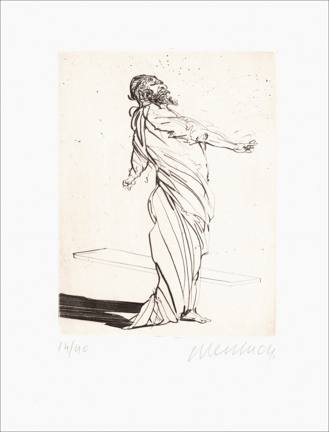 Claude Weisbuch - Orazio VI, incisione originale firmata 1995