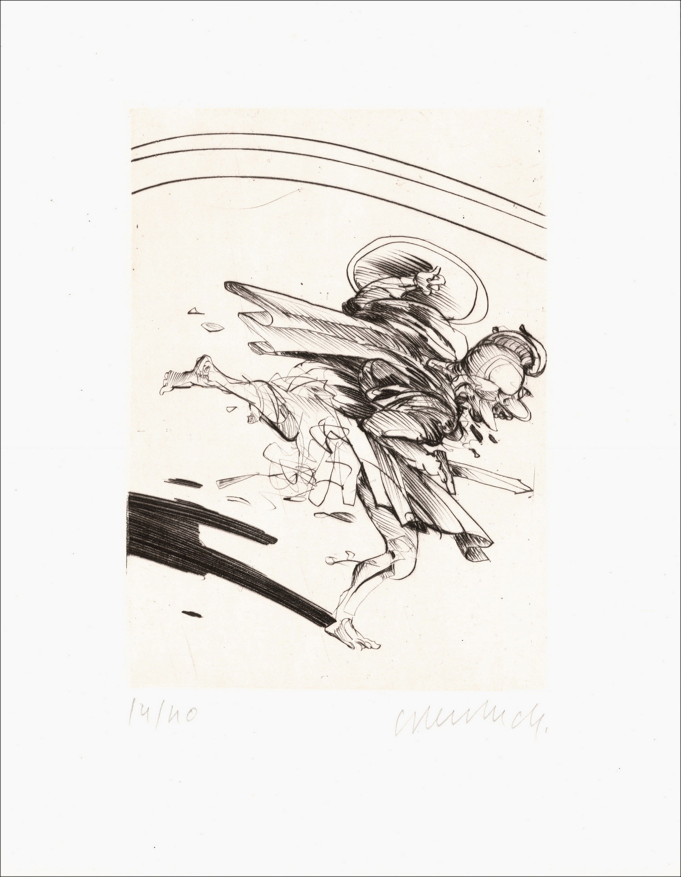 Claude Weisbuch - Horace VII, original signed engraving 1995