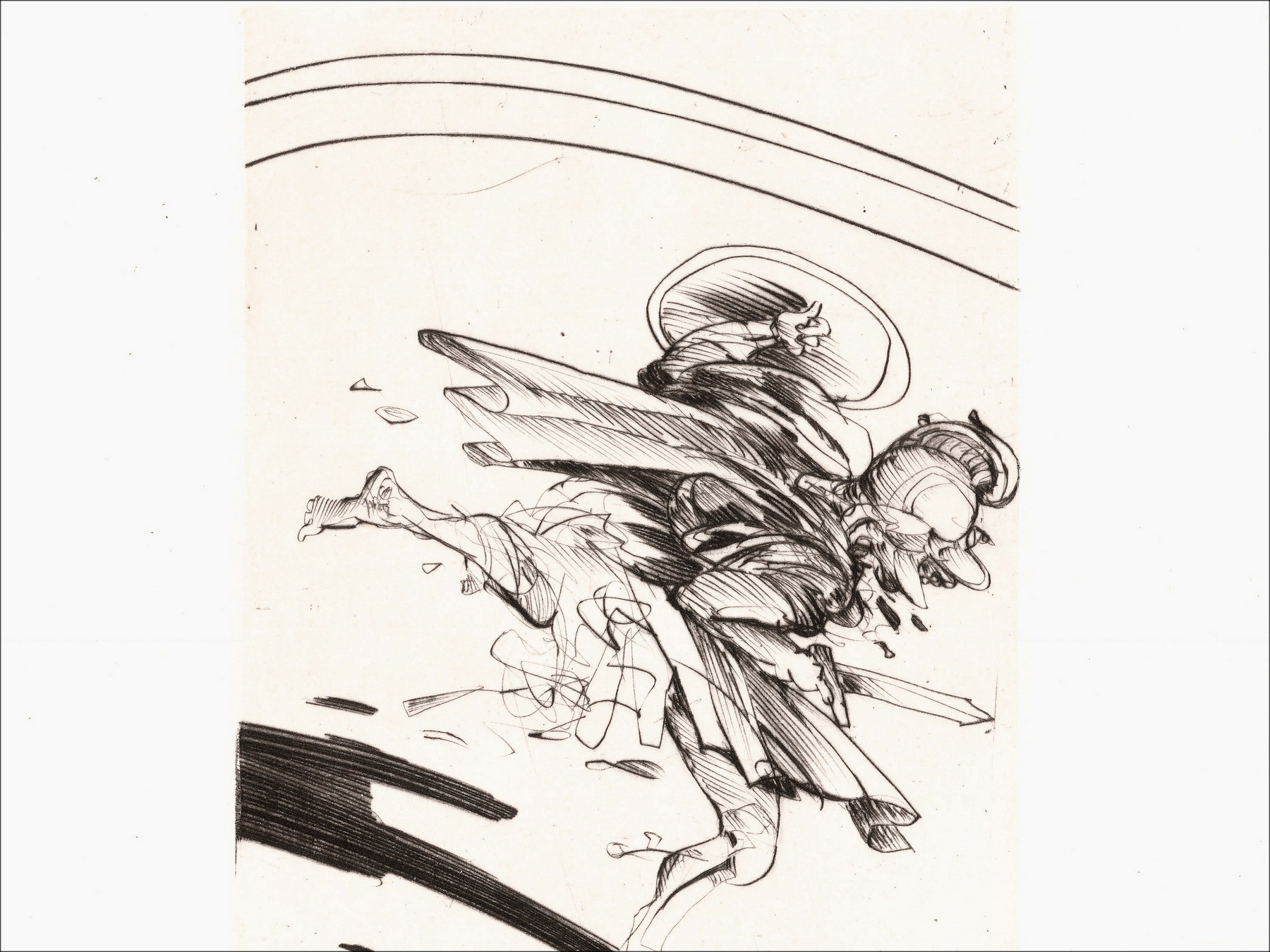 Claude Weisbuch - Horace VII, original signed engraving 1995