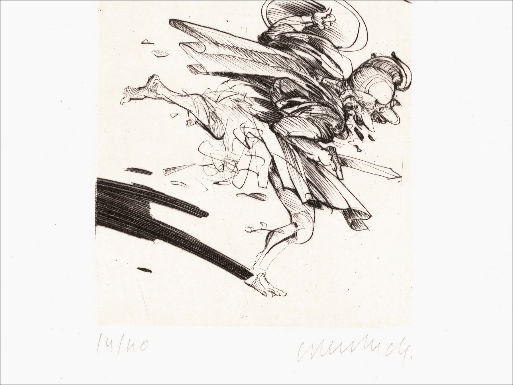 Claude Weisbuch - Horace VII, gravure originale signée 1995