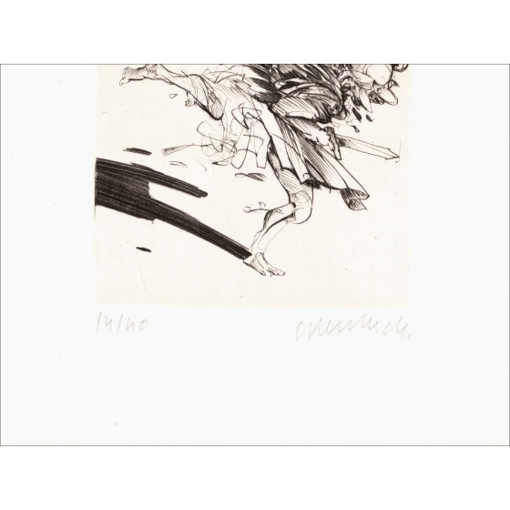 Claude Weisbuch - Horace VII, grabado original firmado 1995