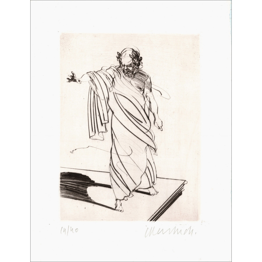 Claude Weisbuch - Horace XII, gravure originale signée 1995