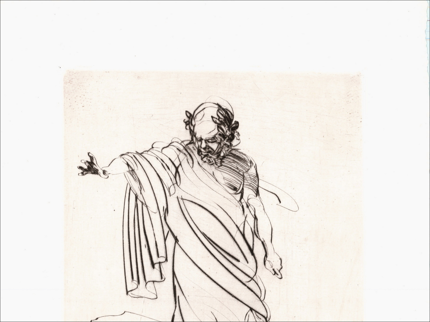 Claude Weisbuch - Horace XII, original signed engraving 1995