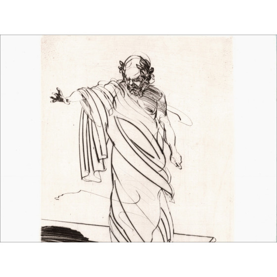 Claude Weisbuch - Horace XII, original signed engraving 1995