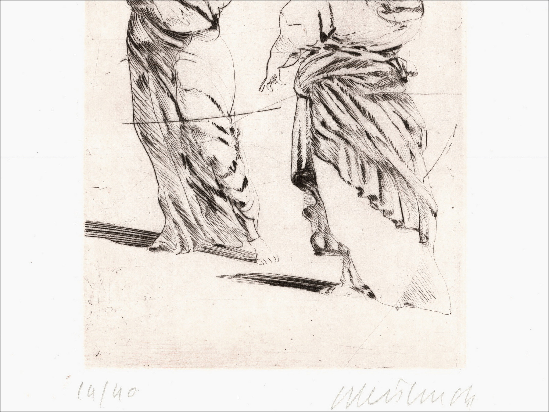 Claude Weisbuch - Horace III, original signed engraving 1995