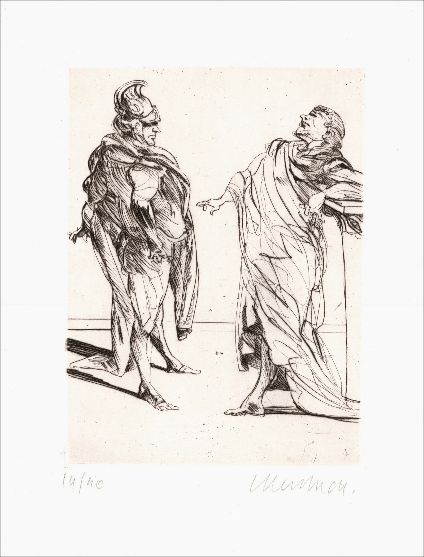 Claude Weisbuch - Horace IV, originele gesigneerde gravure uit 1995