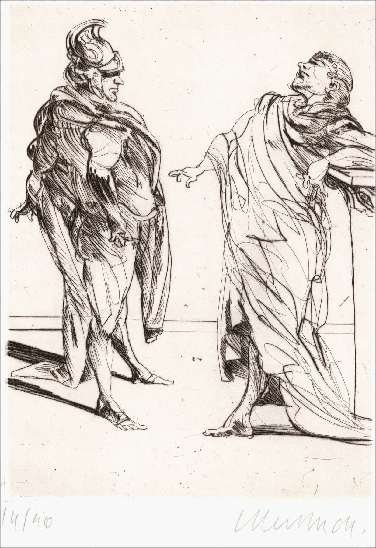 Claude Weisbuch - Horace IV, original signed engraving 1995