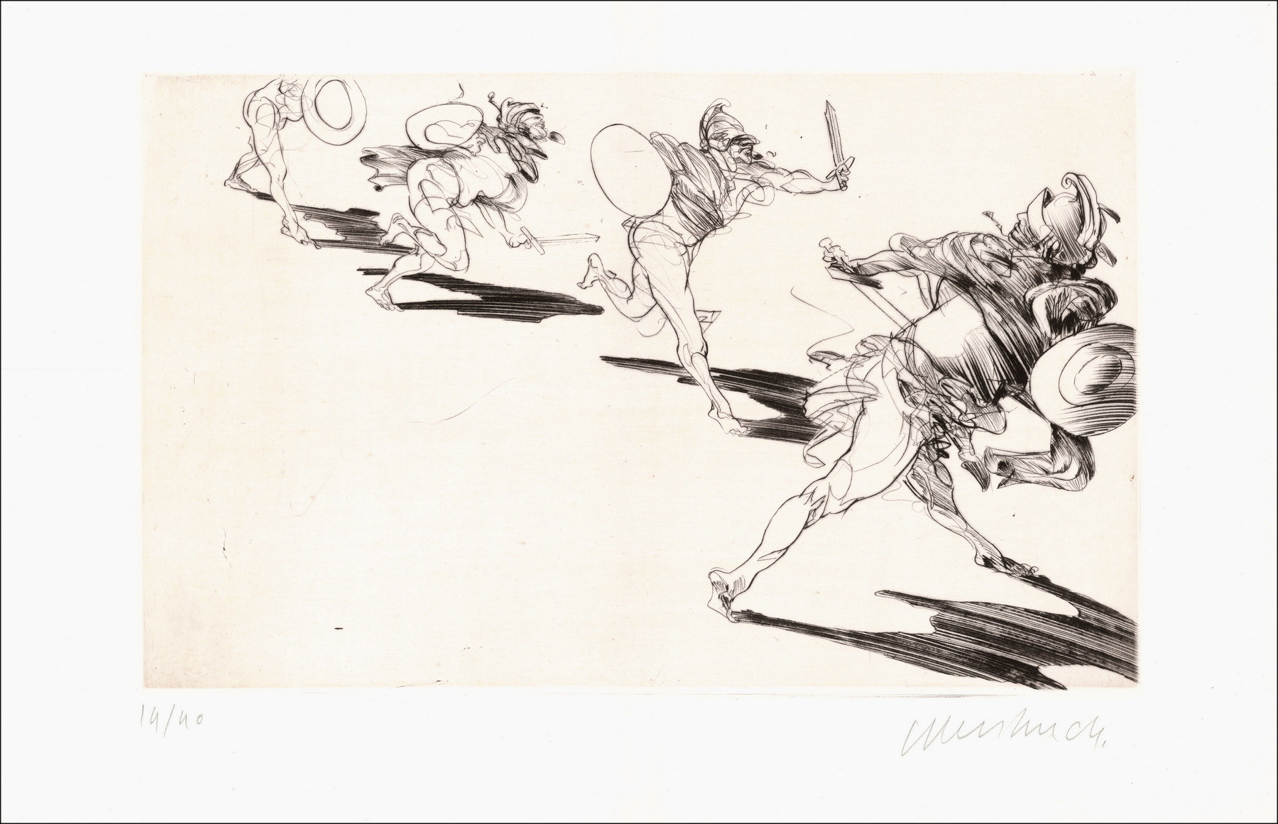 Claude Weisbuch - Orazio VIII, incisione originale firmata 1995