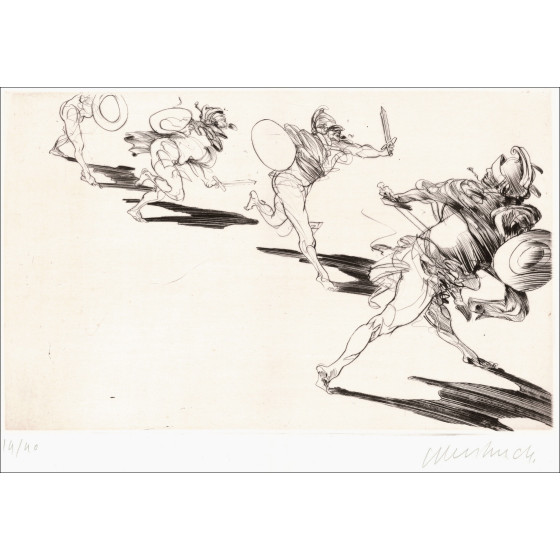 Claude Weisbuch - Horace VIII, original signed engraving 1995