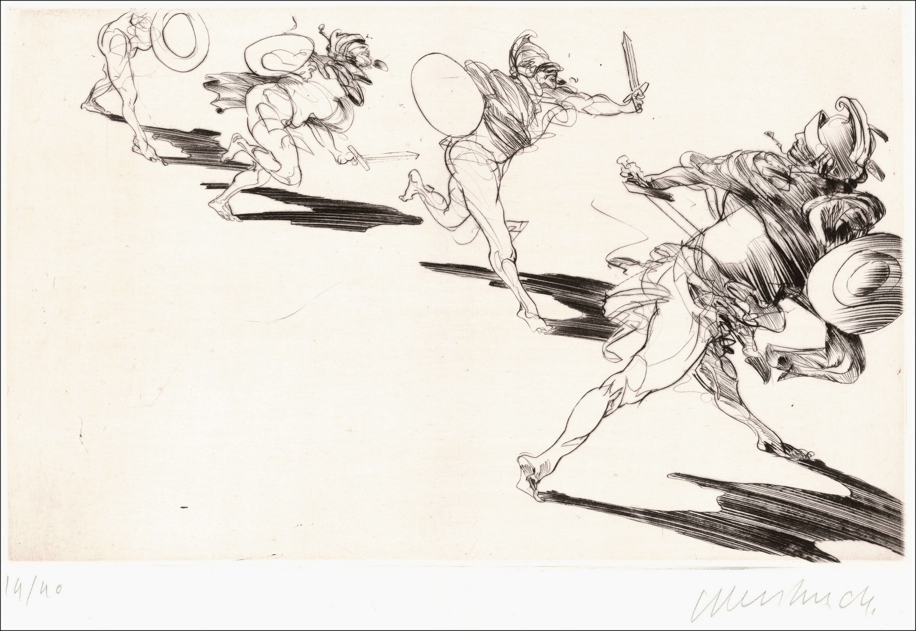 Claude Weisbuch - Horace VIII, original signed engraving 1995