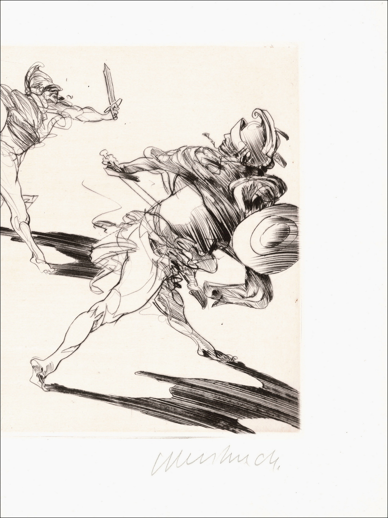 Claude Weisbuch - Horace VIII, grabado original firmado en 1995.