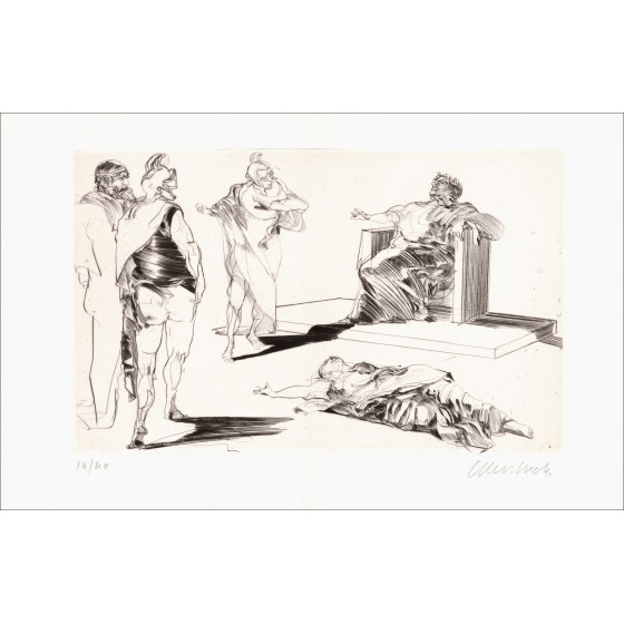 Claude Weisbuch - Horace IX, original signed engraving 1995