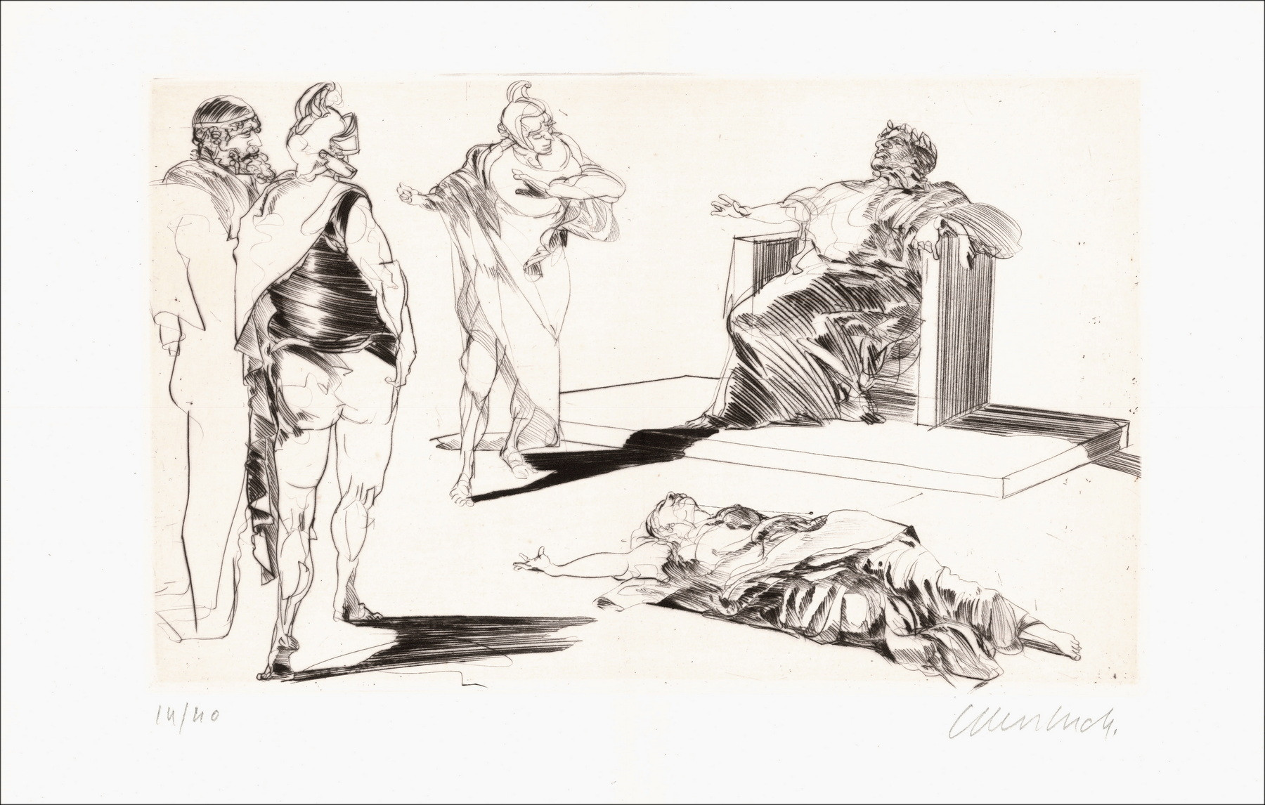Claude Weisbuch - Orazio IX, incisione originale firmata 1995