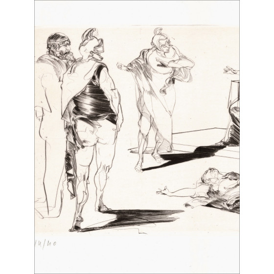 Claude Weisbuch - Horace IX, original signed engraving 1995