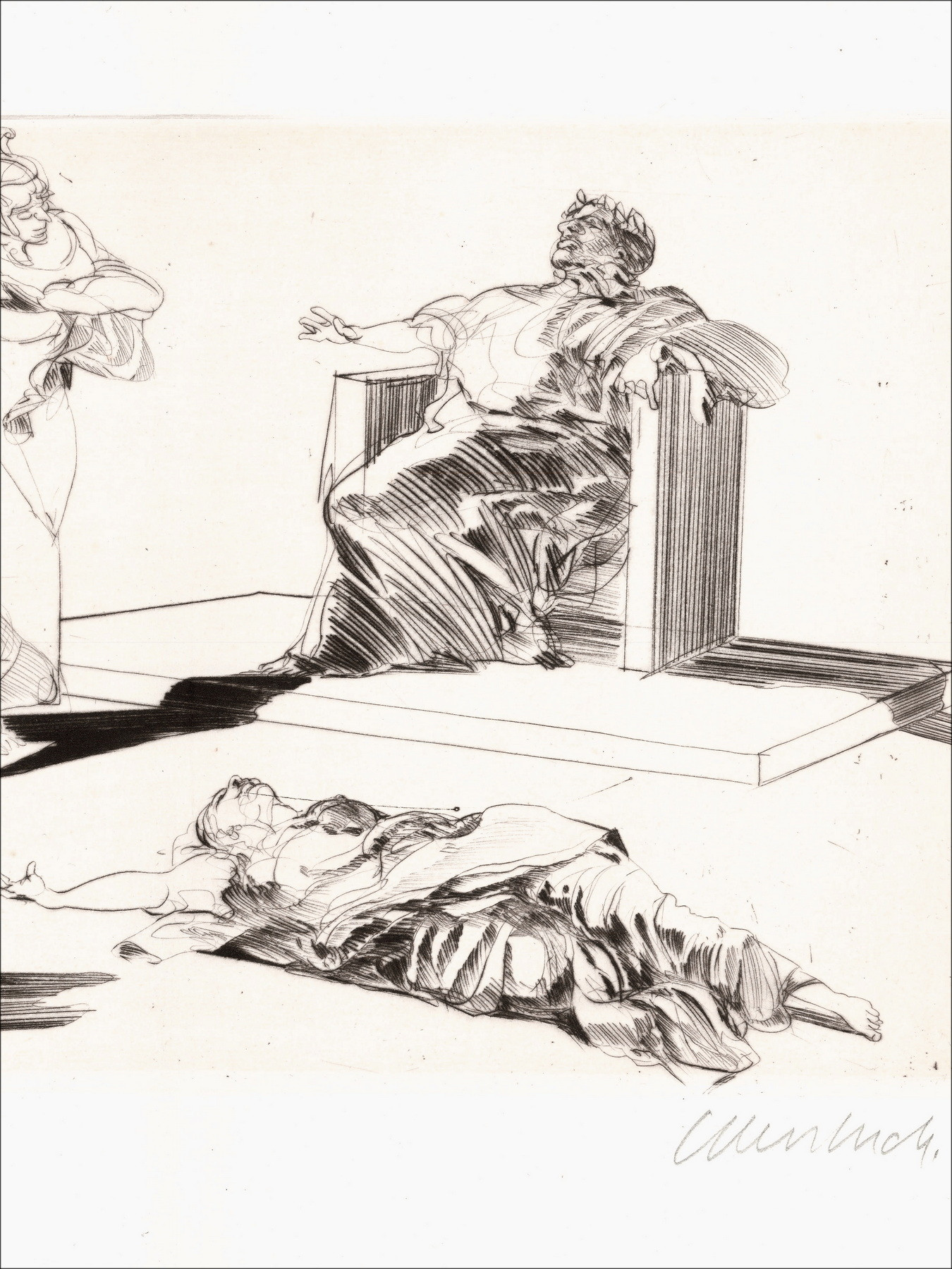 Claude Weisbuch - Horace IX, original signed engraving 1995