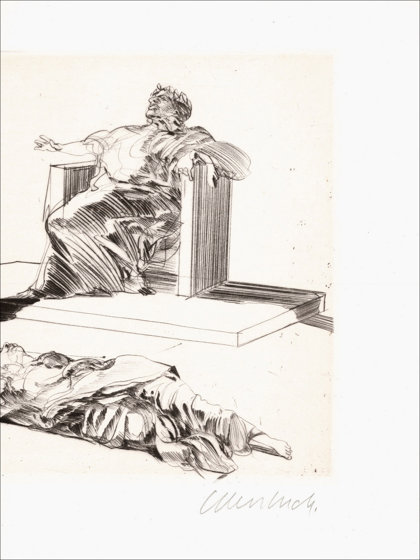 Claude Weisbuch - Horace IX, original signed engraving 1995