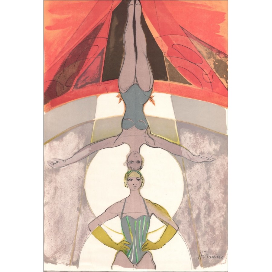 Camille HILAIRE :  Le Cirque, Les équilibristes - Lithographie originale signée, 1974