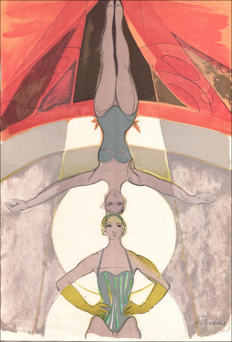 Camille HILAIRE :  Le Cirque, Les équilibristes - Lithographie originale signée, 1974