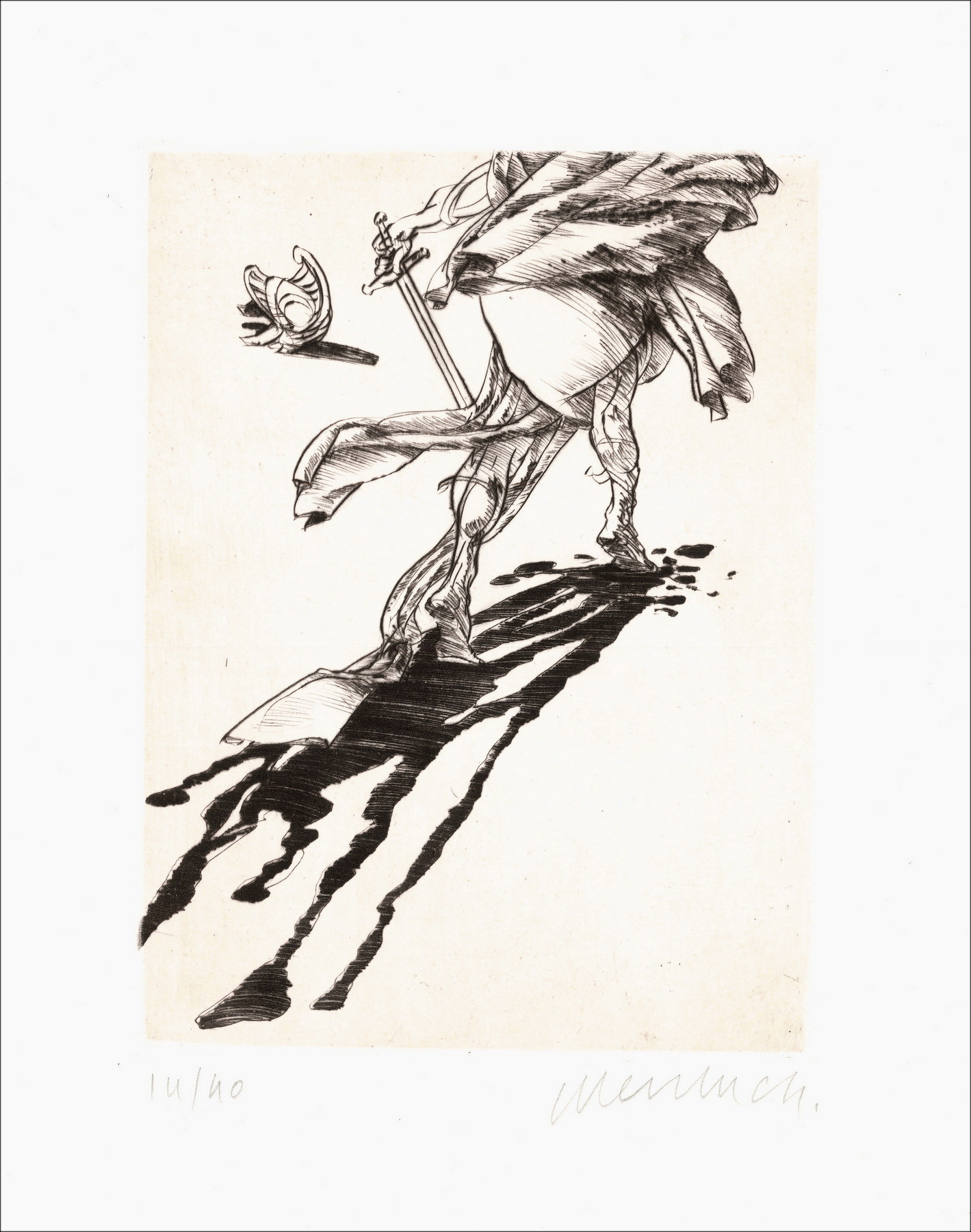 Claude Weisbuch - Horacio XIII, grabado original firmado 1995