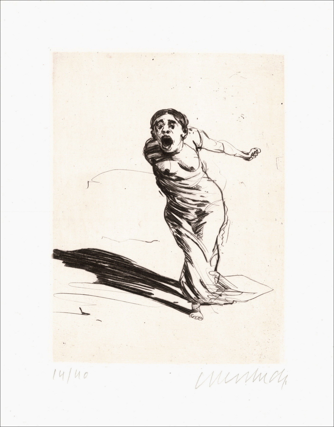 Claude Weisbuch - Horace XIV, incisione originale firmata 1995