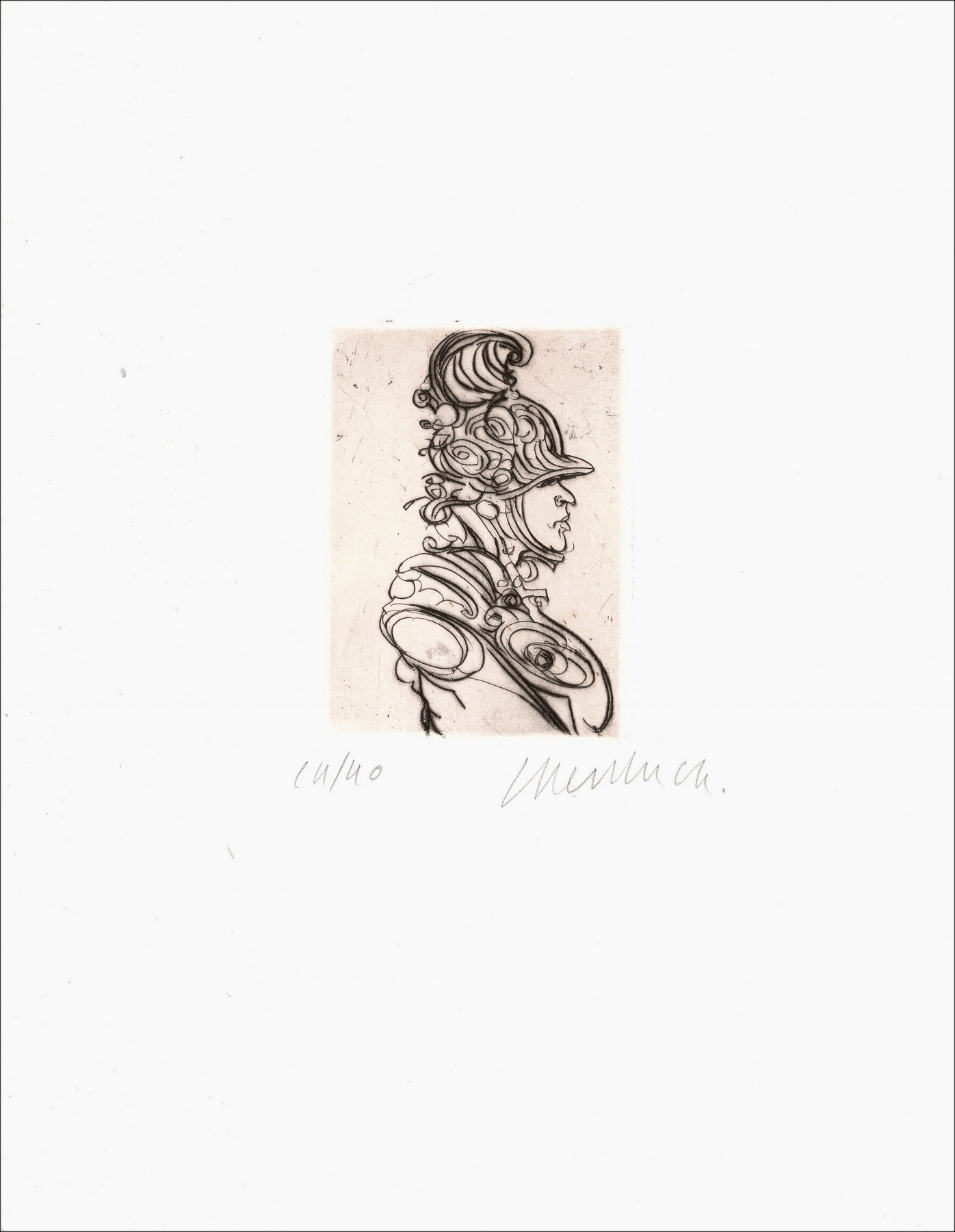 Claude Weisbuch - Horace XV, originele gesigneerde gravure uit 1995