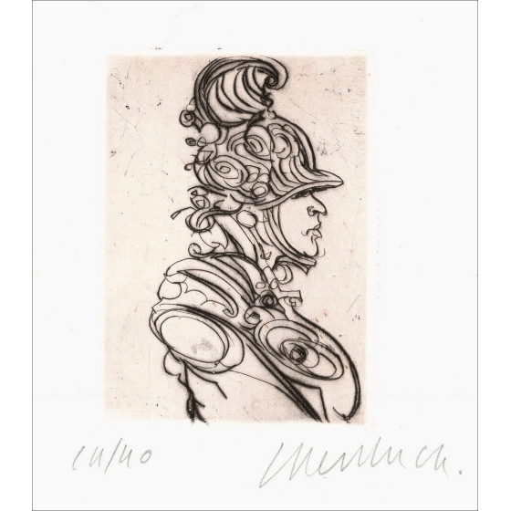 Claude Weisbuch - Horace XV, original signed engraving 1995