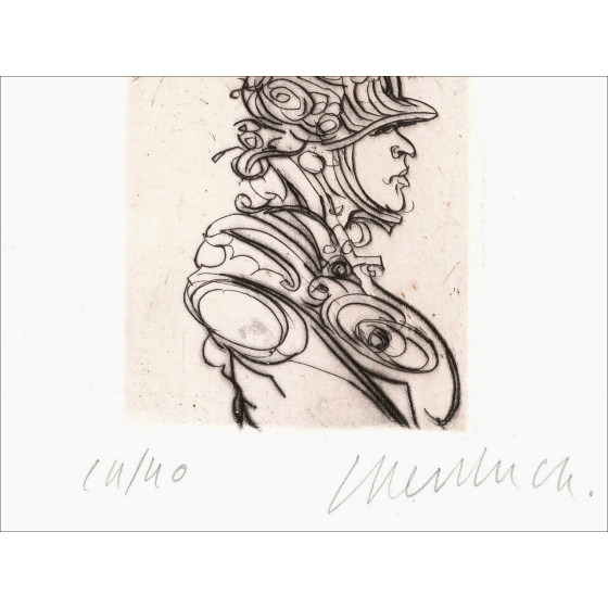 Claude Weisbuch - Horacio XV, grabado original firmado 1995
