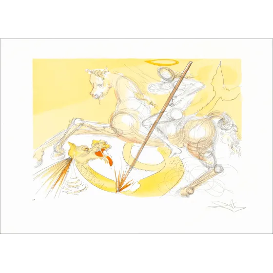 Salvador Dali - St Georges et le Dragon, gravure signée 1974