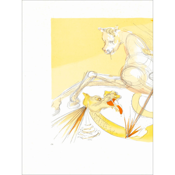 Salvador Dali - St. George and the Dragon, signed engraving 1974