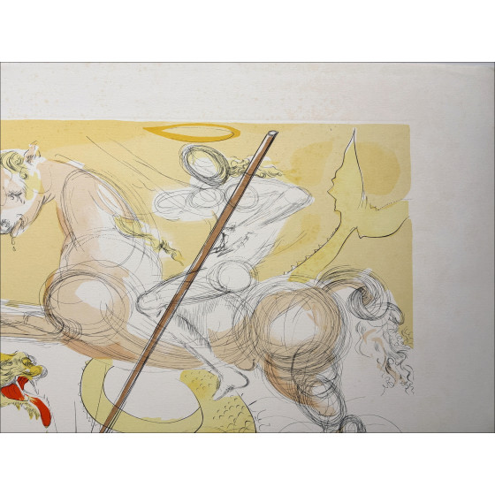 Salvador Dali - St. Georg und der Drache, signierter Druck von 1974