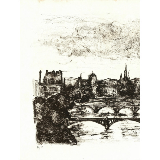 Flaure - Notre Dame, lithographie originale signée