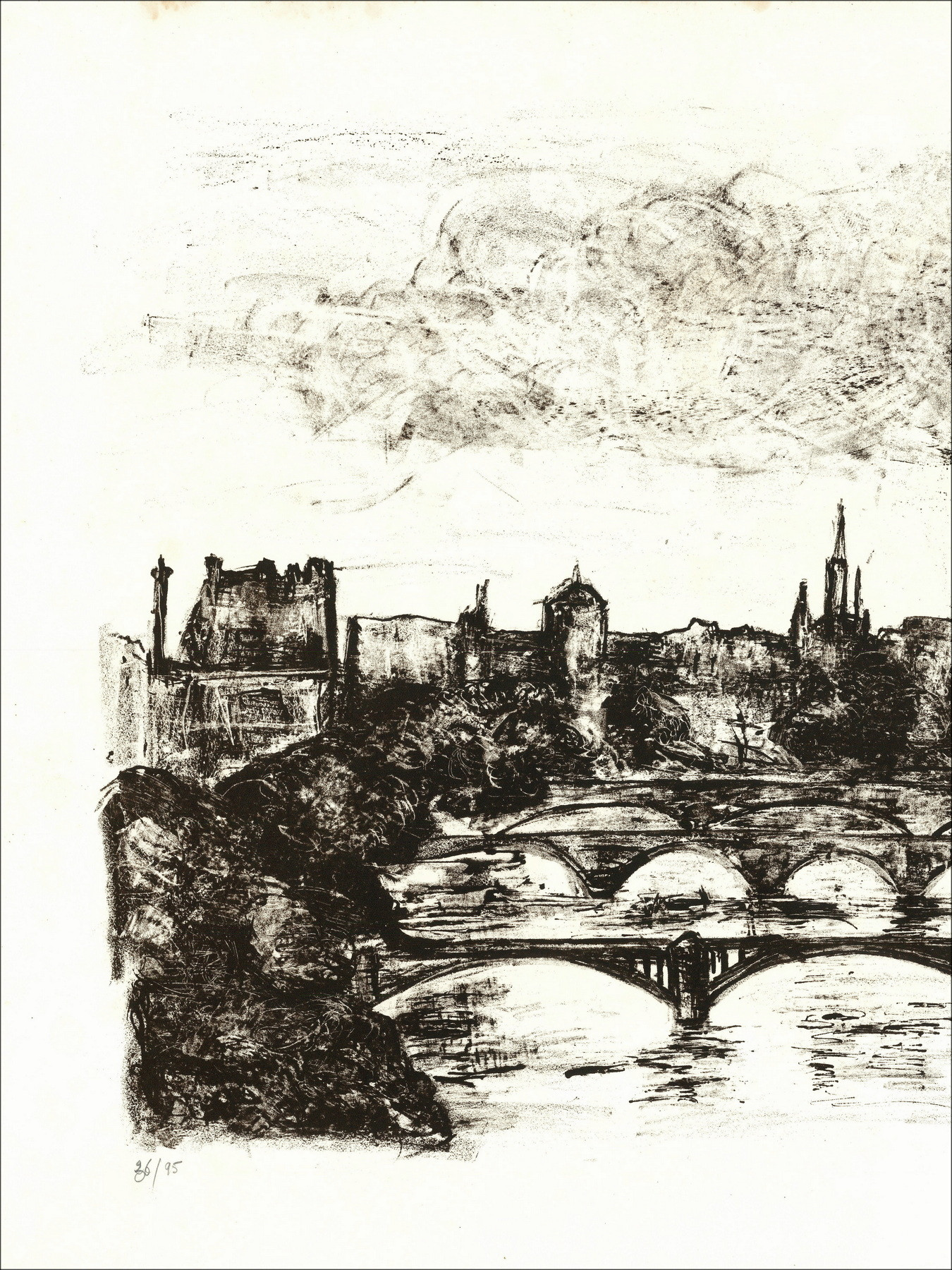 Flaure - Notre Dame, original signed lithograph