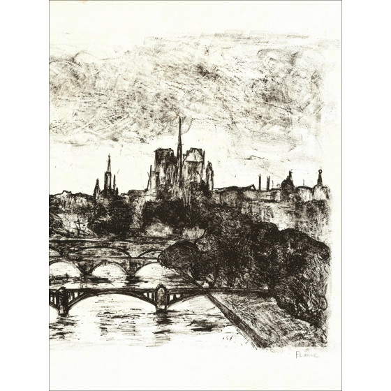 Fiore - Notre Dame, litografia originale firmata
