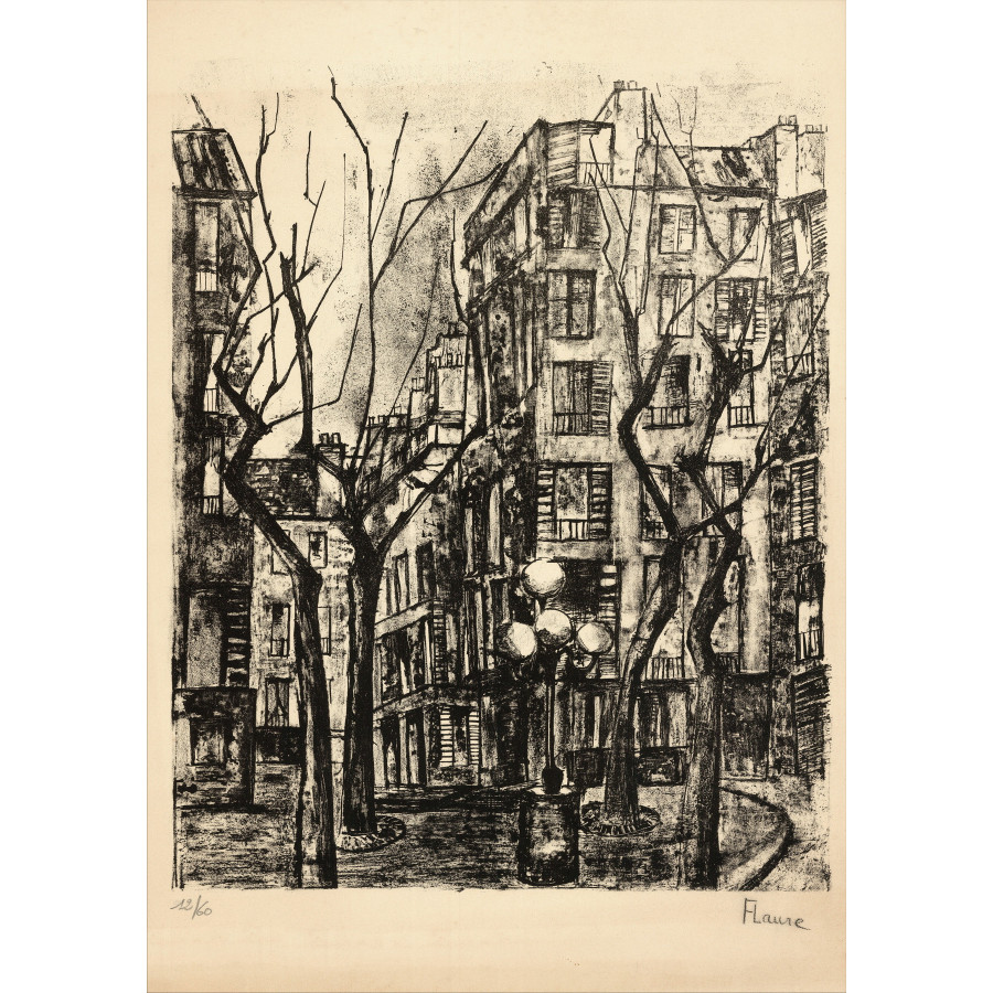 Flaure - Paris, original signed lithograph