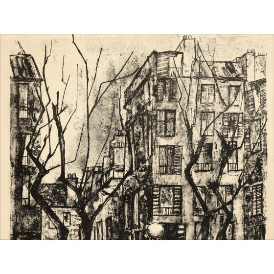Flaure - Parigi, litografia originale firmata