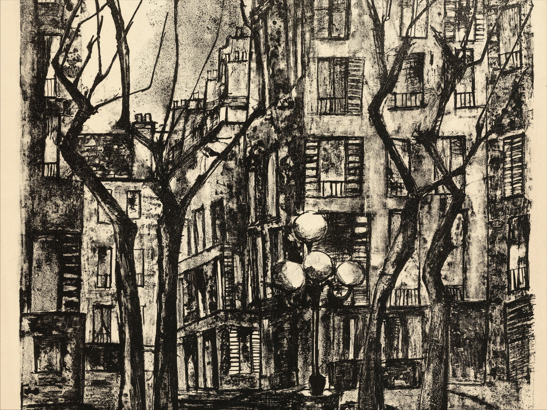 Flaure - Parigi, litografia originale firmata