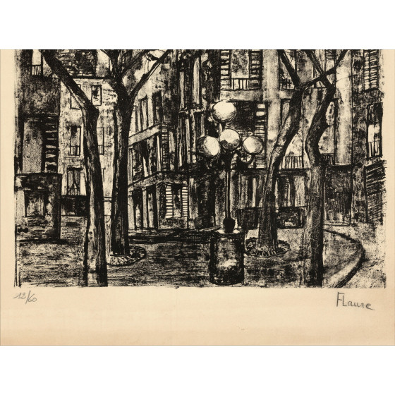 Flaure - Parijs, originele gesigneerde lithografie