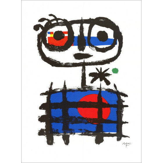 Joan MIRO - Original engraved wood "Composition BG01" 32x25cm - 1984