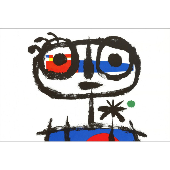 Joan Miro - Original Gravierte Holz "Komposition BG01" 32x25cm - 1984