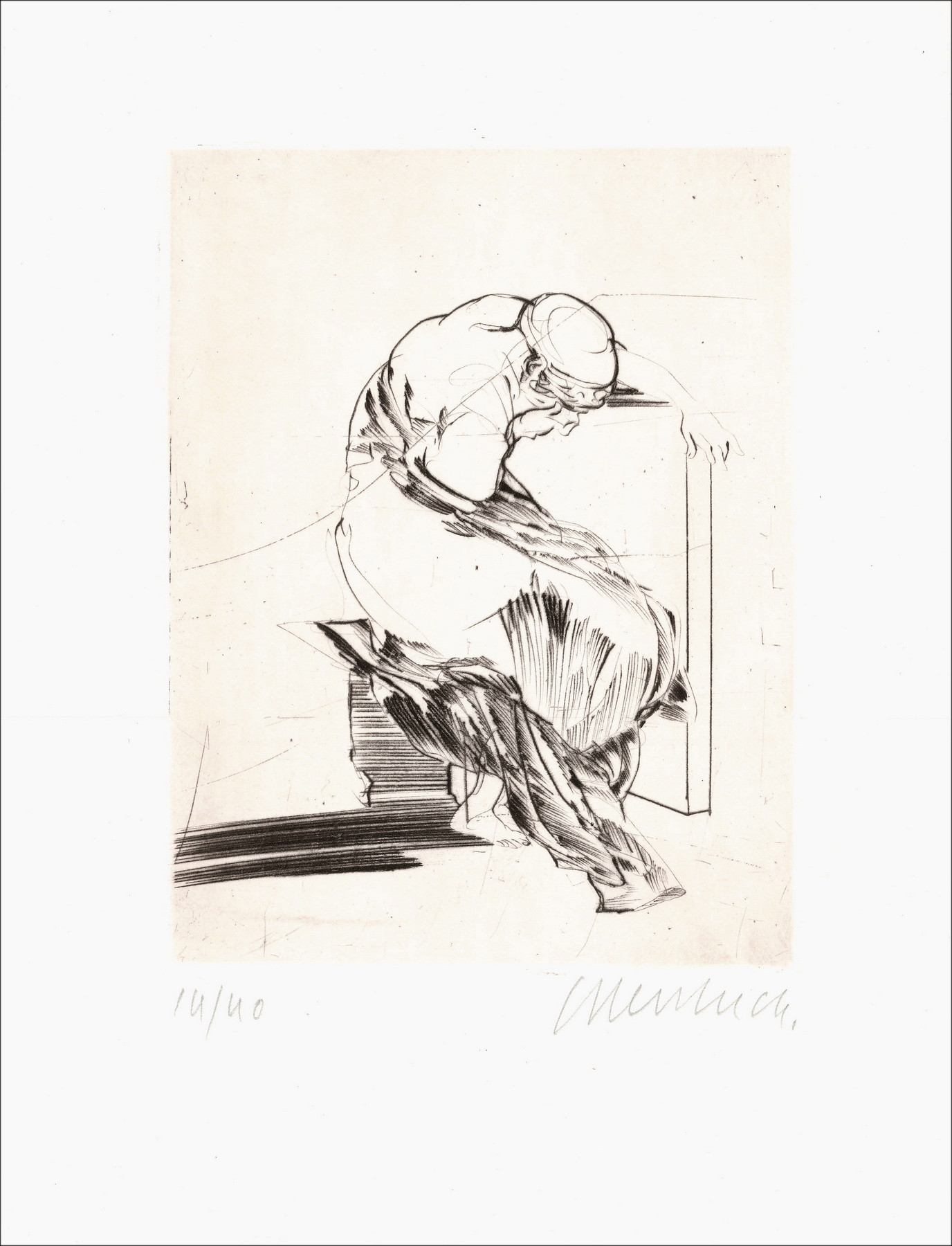 Claude Weisbuch - Horace V, Original signierte Radierung 1995