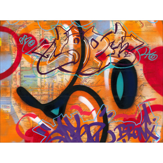 COPE2 – New York Subway Map 09 (2026), original artwork