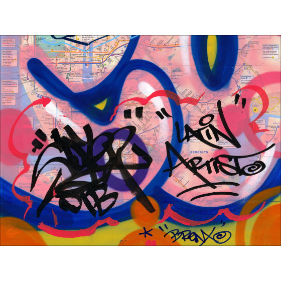 COPE2 - New York Subway Map 10, œuvre originale 2026